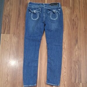 L.A. Idol Blue Denim Jeans with Cz Stones As Accents